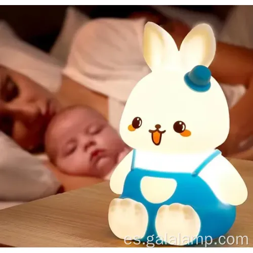 Adorable luz de silicona nocturna con diseño de conejo